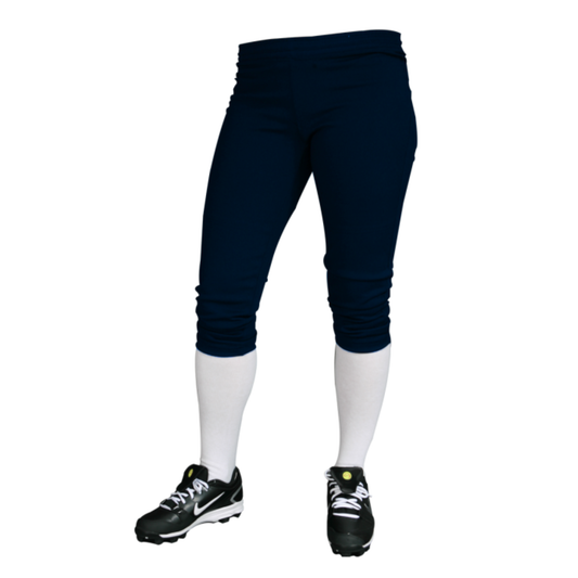 Women's Nylon Rib Knit Waist Pants - Navy